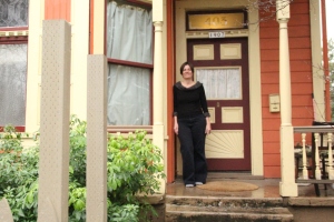 Angela Kremer at her Victorian house