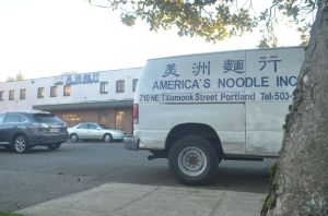 Americas Noodle Truck in parking lot